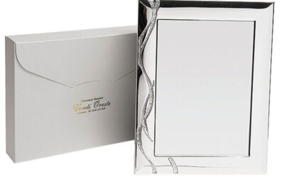 Cornice portafoto in silver con scatola personalizzata