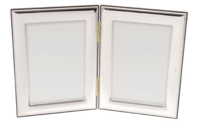 Cornice portafoto doppia in Argento con scatola personalizzata
