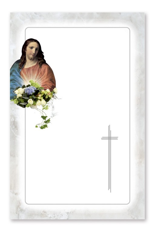 Ricordino pieghevole in carta bianca