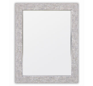 Cornice in plastica colore grigio chiaro con decoro a rilievo e profilo in metallo