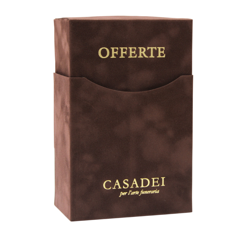 Scatola raccolta offerte in simil suede - bronzo