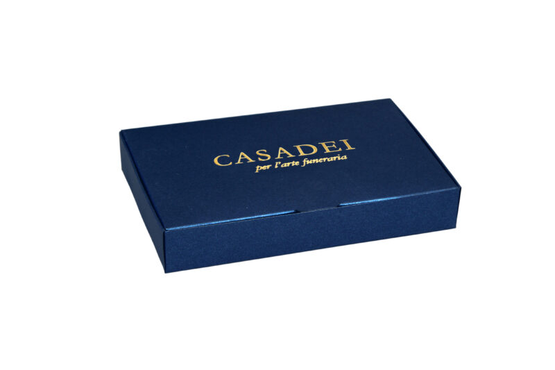 Cofanetto in cartone blu 10x7x2,5 cm
