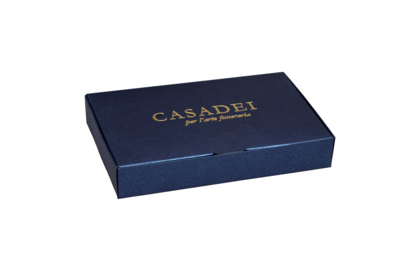 Cofanetto in cartone blu 10x7x2,5 cm