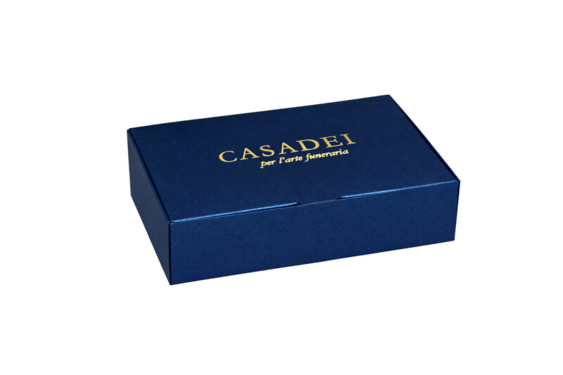 Cofanetto in cartone blu 10x7x5 cm