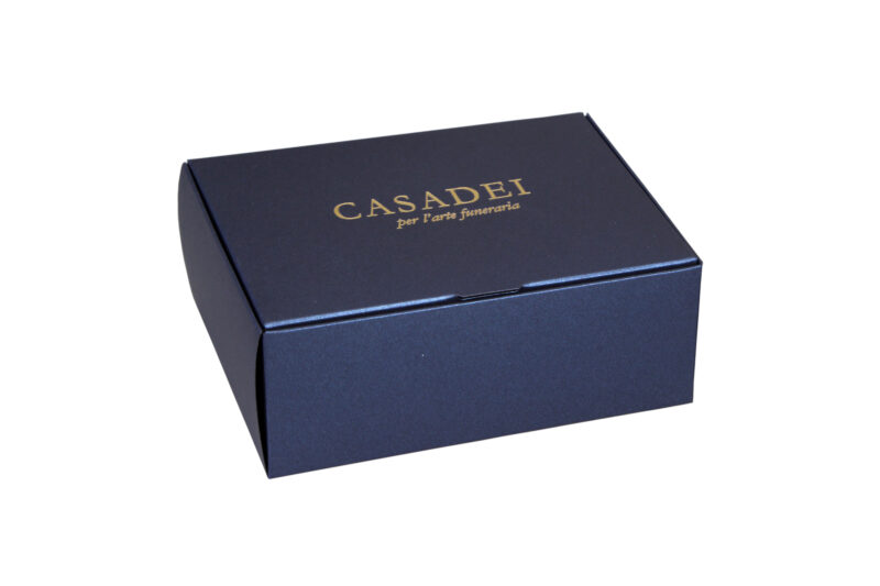 Cofanetto in cartone blu 10x7x5 cm