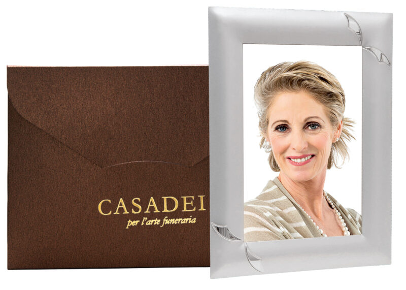 Cornice portafoto in metallo con scatola bronzo personalizzata