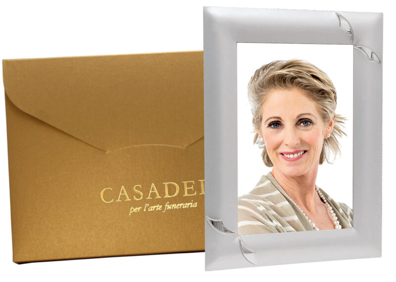 Cornice portafoto in metallo con scatola gold antico personalizzata