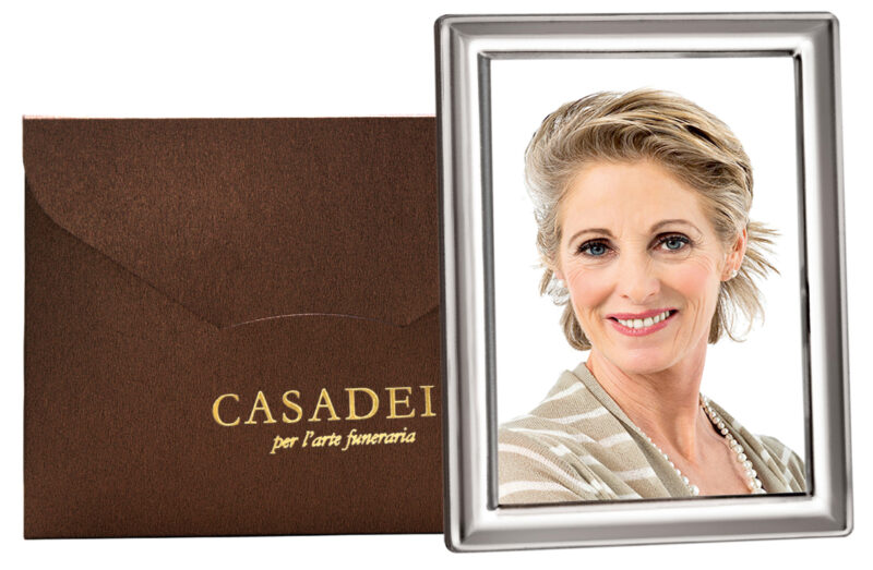 Cornice portafoto in metallo con scatola bronzo personalizzata