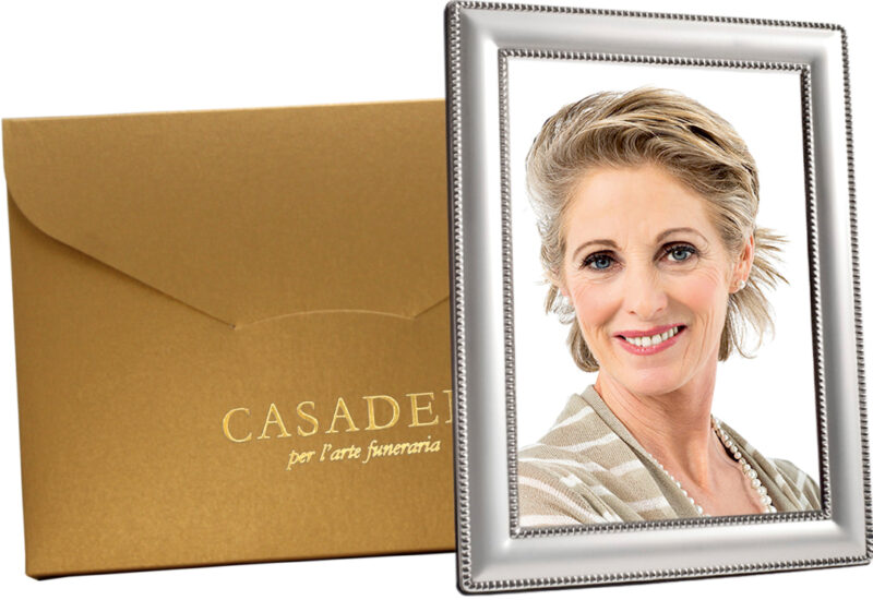 Cornice portafoto in metallo con scatola gold antico personalizzata